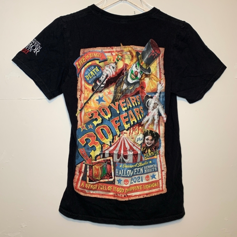 Halloween Horror Night 30 Years 30 Fears Men's XS Black Short Sleeve Shirt 2021